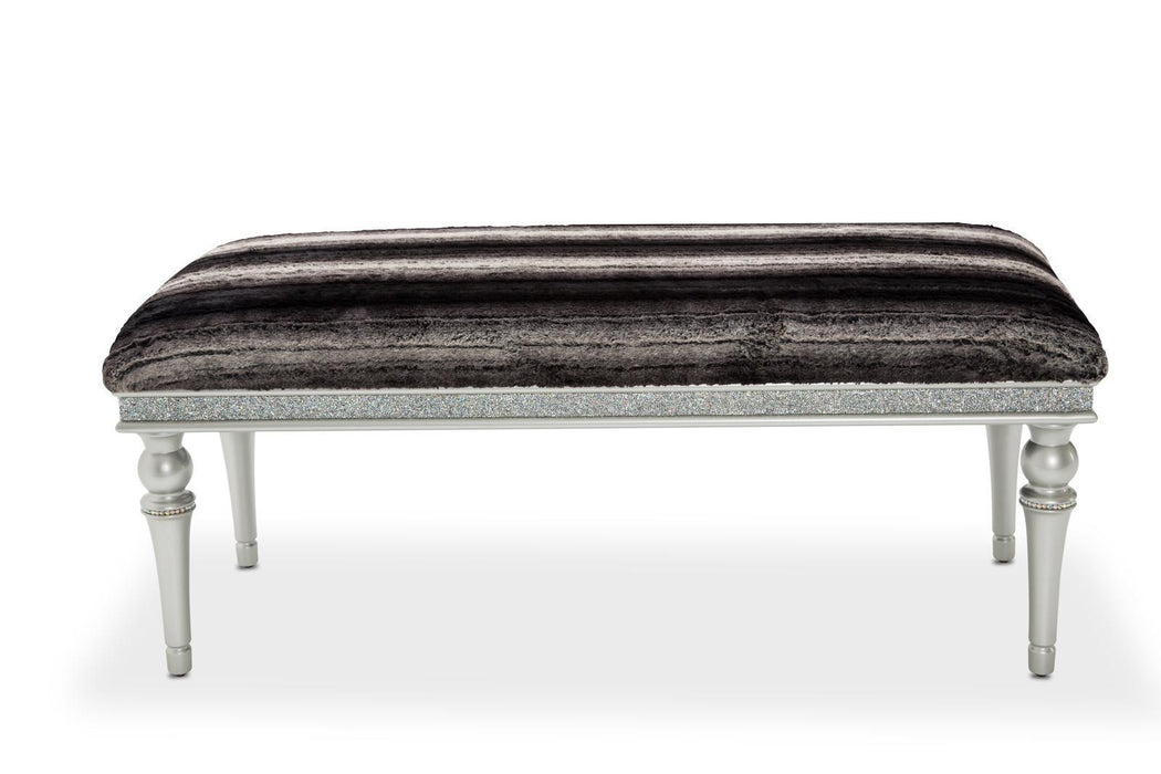 Melrose Plaza Non-Storage Bed Bench in Dove - Visions in Furniture (La Mirada, CA)