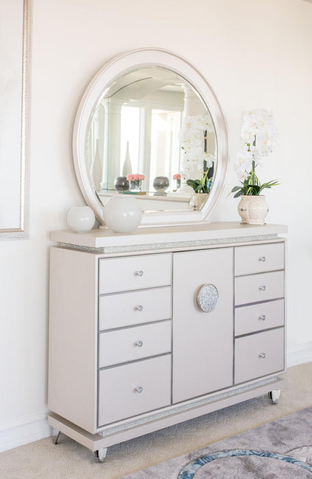 Glimmering Heights Wall Mirror in Ivory - Visions in Furniture (La Mirada, CA)
