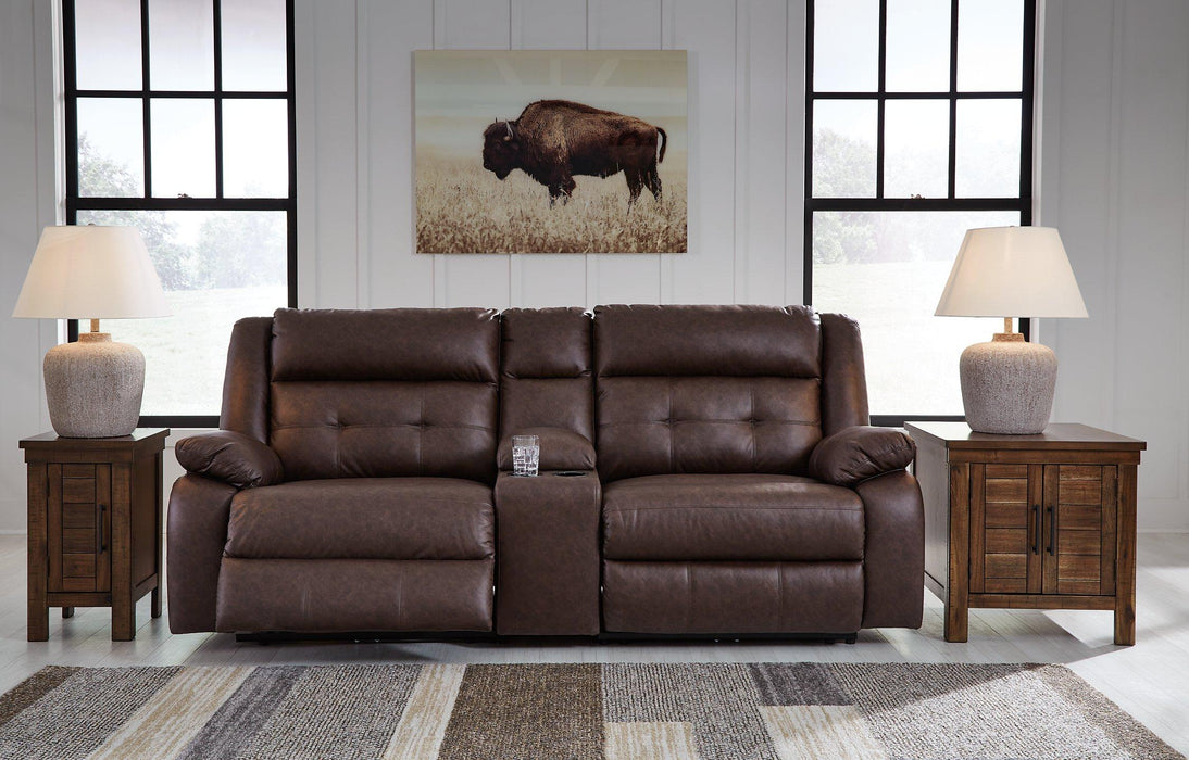Punch Up Power Reclining Sectional Loveseat with Console - Visions in Furniture (La Mirada, CA)