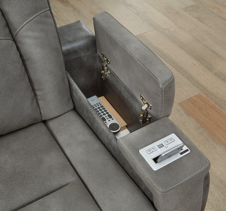 Next-Gen DuraPella Power Reclining Loveseat with Console - Visions in Furniture (La Mirada, CA)