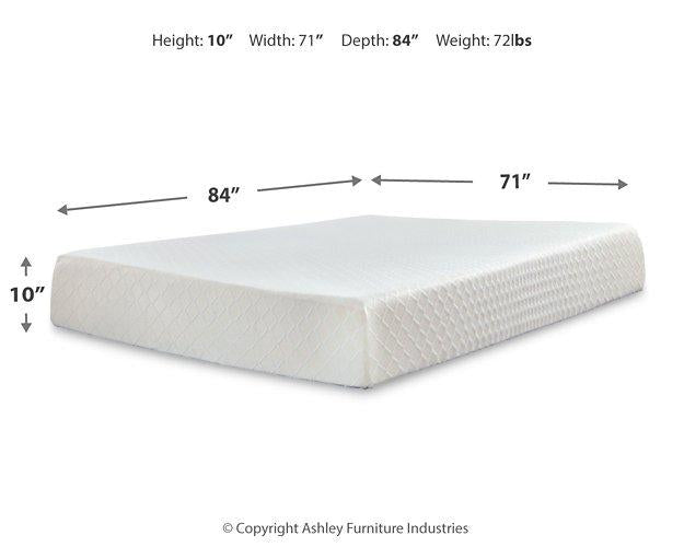10 Inch Chime Memory Foam Mattress Set - Visions in Furniture (La Mirada, CA)