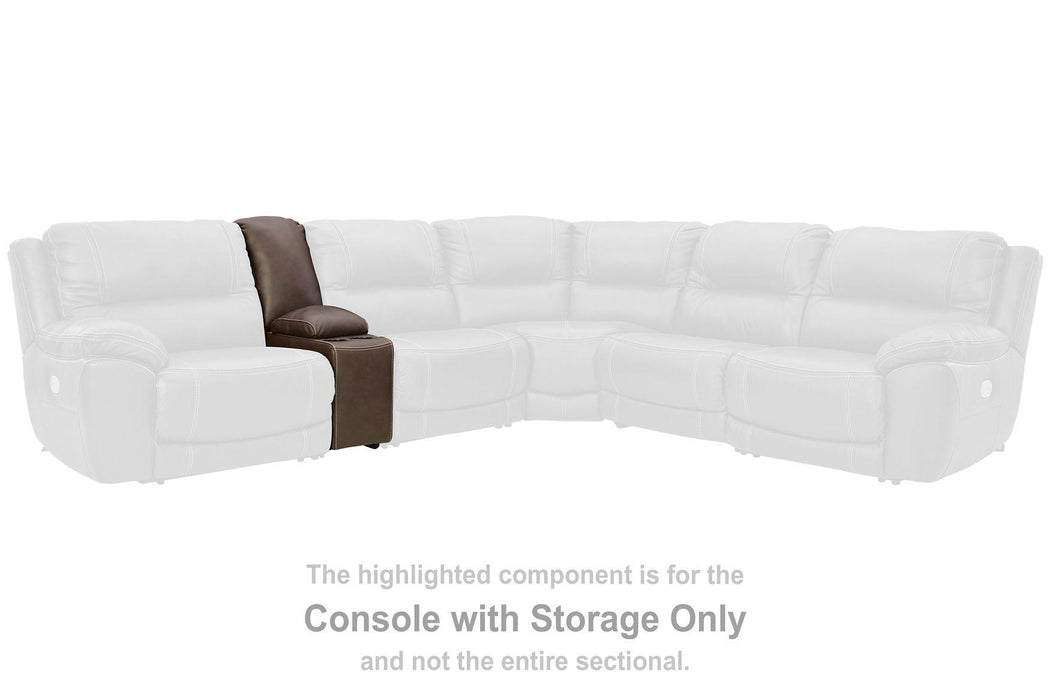 Dunleith Power Reclining Loveseat with Console - Visions in Furniture (La Mirada, CA)