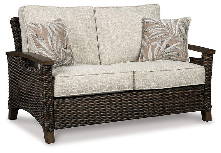Paradise Trail Outdoor Loveseat, Lounge Chairs and Fire Pit Table - Visions in Furniture (La Mirada, CA)