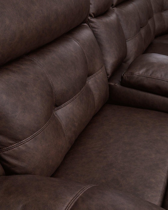 Punch Up Power Reclining Sectional Loveseat with Console - Visions in Furniture (La Mirada, CA)
