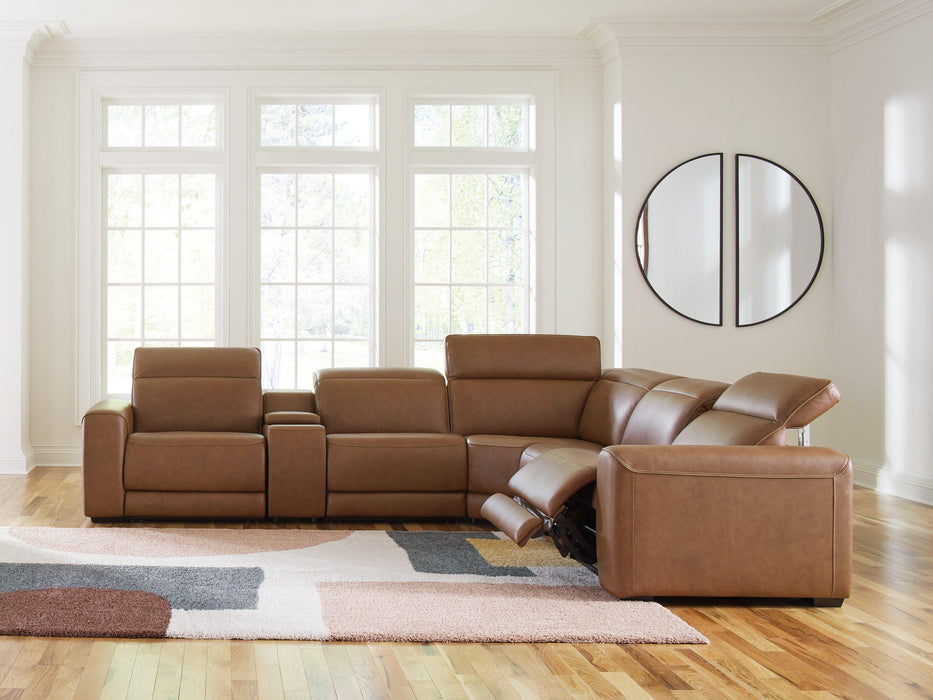 Magic Man Power Reclining Sectional with Console - Visions in Furniture (La Mirada, CA)