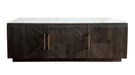 Dennis 3-door Marble Top Dining Sideboard Server White and Tobacco Grey - Visions in Furniture (La Mirada, CA)