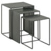 Imez 3-piece Rectangular Metal Nesting Table Grey - Visions in Furniture (La Mirada, CA)