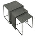 Imez 3-piece Rectangular Metal Nesting Table Grey - Visions in Furniture (La Mirada, CA)