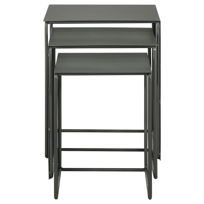 Imez 3-piece Rectangular Metal Nesting Table Grey - Visions in Furniture (La Mirada, CA)