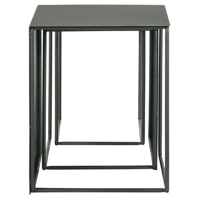 Imez 3-piece Rectangular Metal Nesting Table Grey - Visions in Furniture (La Mirada, CA)