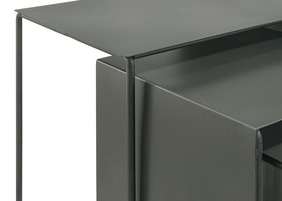 Imez 3-piece Rectangular Metal Nesting Table Grey - Visions in Furniture (La Mirada, CA)