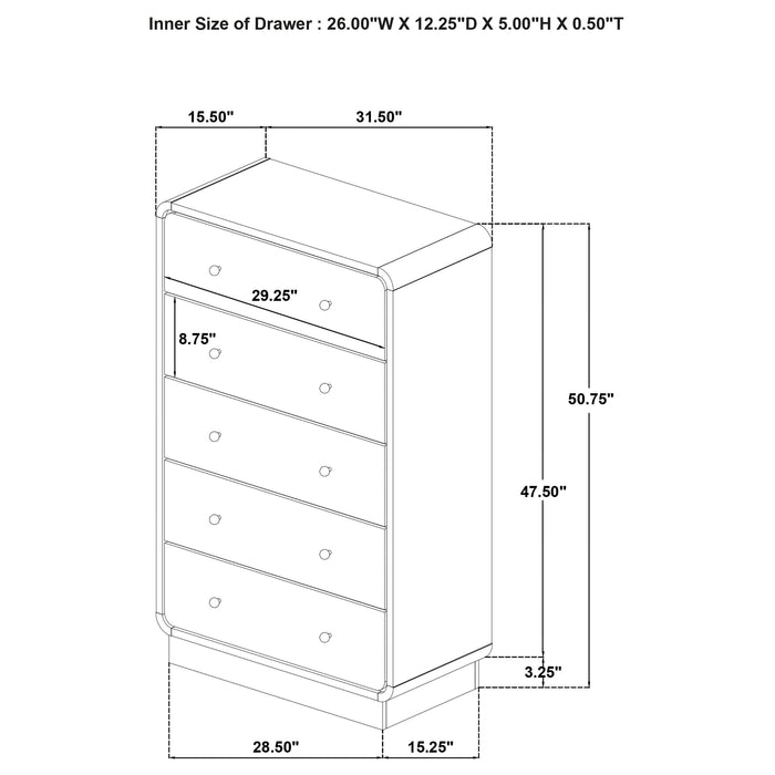 Cavelle 5 Pc Bedroom Set - Visions in Furniture (La Mirada, CA)