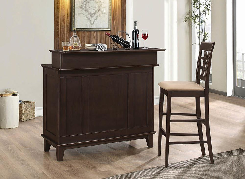 Gabriel Upholstered Counter Height Stools Cappuccino and Beige (Set of 2) - Visions in Furniture (La Mirada, CA)