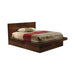 Jessica Eastern King & Queen Platform Bed with Rail Seating Cappuccino - Visions in Furniture (La Mirada, CA)