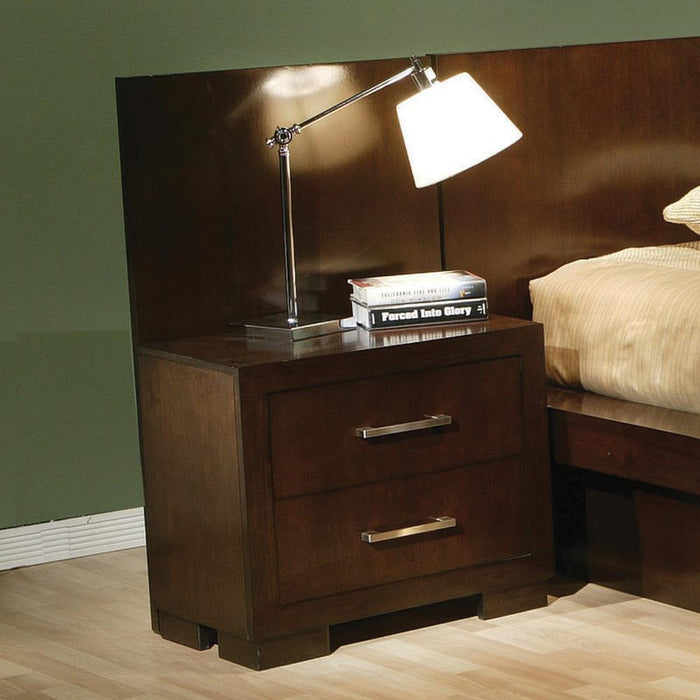 Jessica 2-drawer Nightstand Cappuccino - Visions in Furniture (La Mirada, CA)