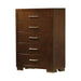 Jessica 5-drawer Chest Cappuccino - Visions in Furniture (La Mirada, CA)