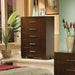 Jessica 5-drawer Chest Cappuccino - Visions in Furniture (La Mirada, CA)