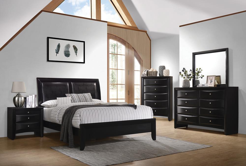 Briana Queen Upholstered Panel Bed Black - Visions in Furniture (La Mirada, CA)