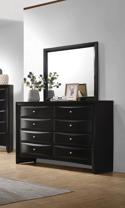 Briana Rectangle Dresser Mirror Black - Visions in Furniture (La Mirada, CA)