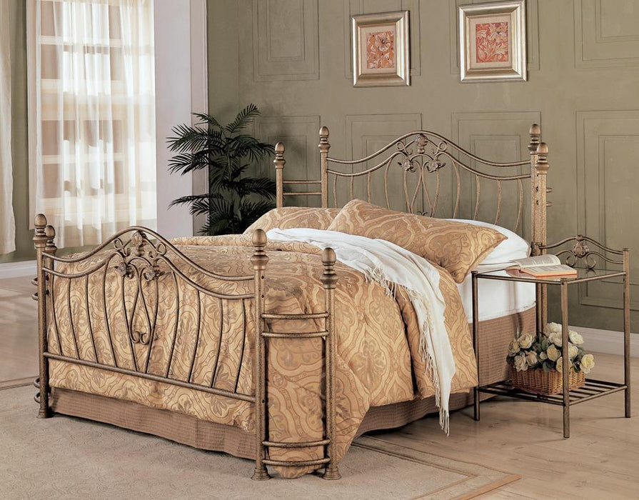 Sydney Eastern King & Queen Bed Antique Brushed Gold - Visions in Furniture (La Mirada, CA)