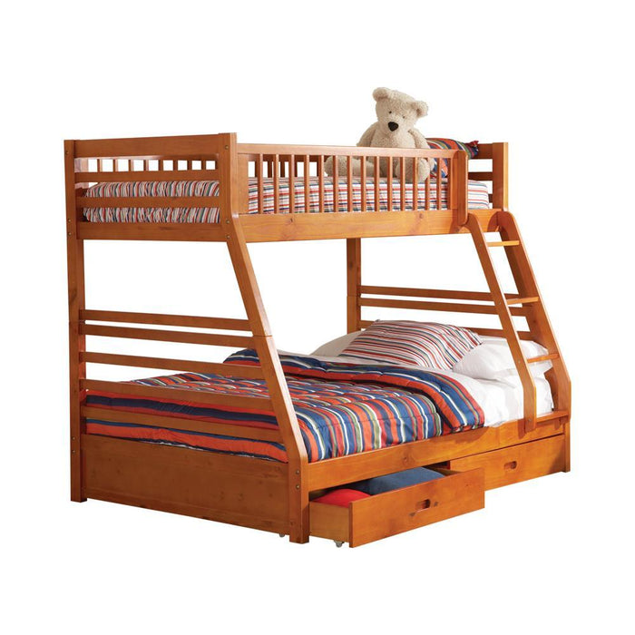 Ashton Twin Over Full 2-drawer Bunk Bed Honey - Visions in Furniture (La Mirada, CA)