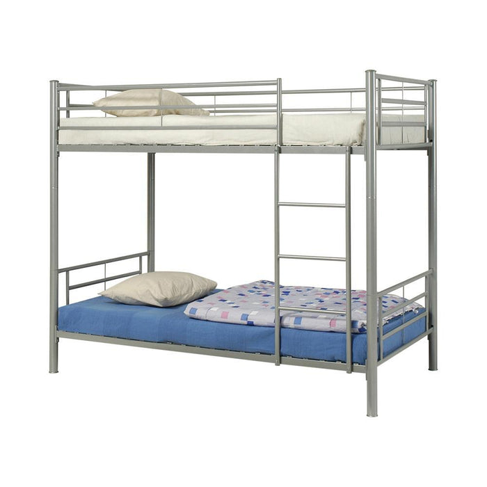 Hayward Twin Over Twin Bunk Bed Silver - Visions in Furniture (La Mirada, CA)