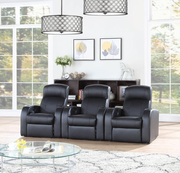Cyrus Home Theater Upholstered Recliner Black - Visions in Furniture (La Mirada, CA)
