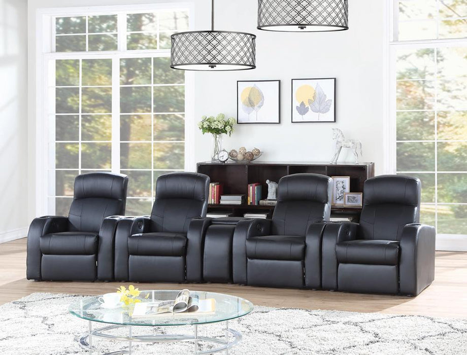 Cyrus Home Theater Upholstered Recliner Black - Visions in Furniture (La Mirada, CA)