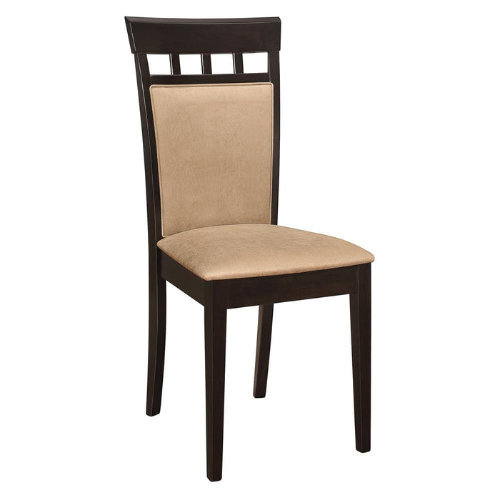 Gabriel Upholstered Side Chairs Cappuccino and Tan (Set of 2) - Visions in Furniture (La Mirada, CA)