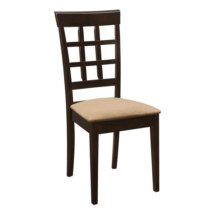 Gabriel Lattice Back Side Chairs Cappuccino and Tan (Set of 2) - Visions in Furniture (La Mirada, CA)