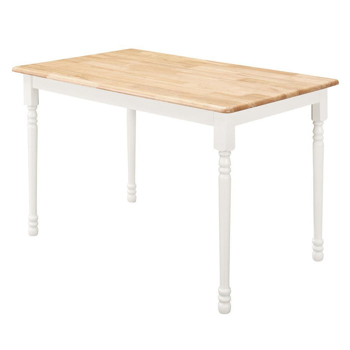 Taffee Rectangle Dining Table Natural Brown and White - Visions in Furniture (La Mirada, CA)