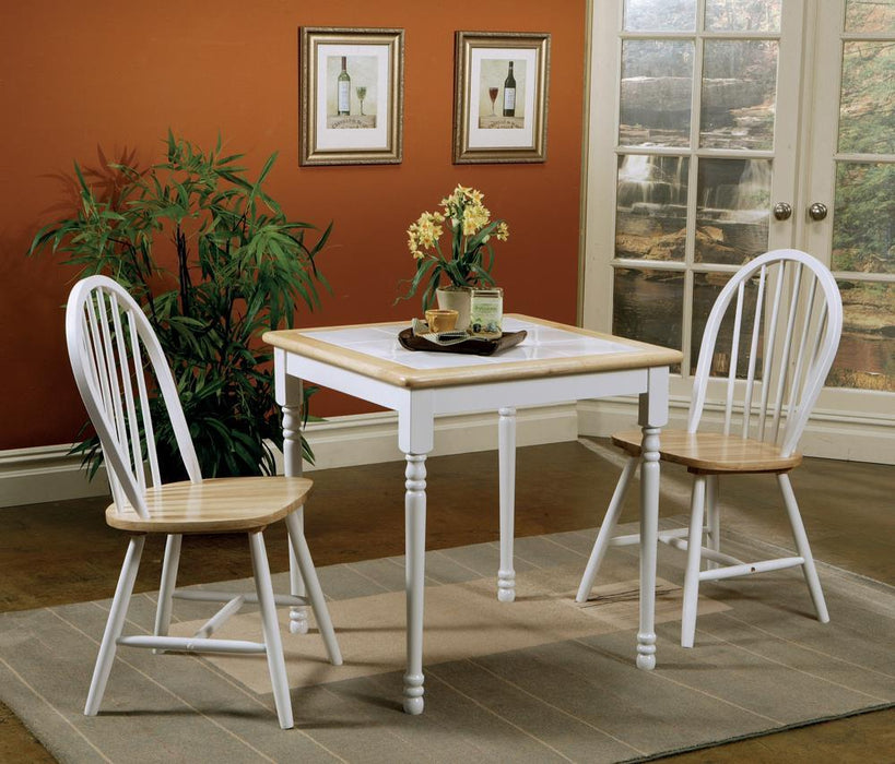 Cinder Windsor Side Chairs Natural Brown and White (Set of 4) - Visions in Furniture (La Mirada, CA)
