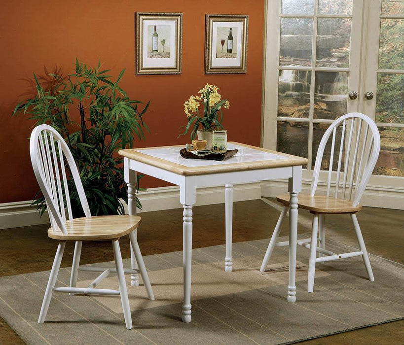 Cinder Windsor Side Chairs Natural Brown and White (Set of 4) - Visions in Furniture (La Mirada, CA)