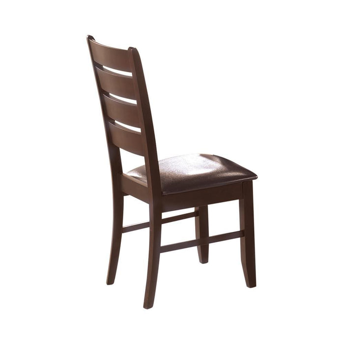 Dalila Ladder Back Side Chairs Cappuccino and Black (Set of 2) - Visions in Furniture (La Mirada, CA)