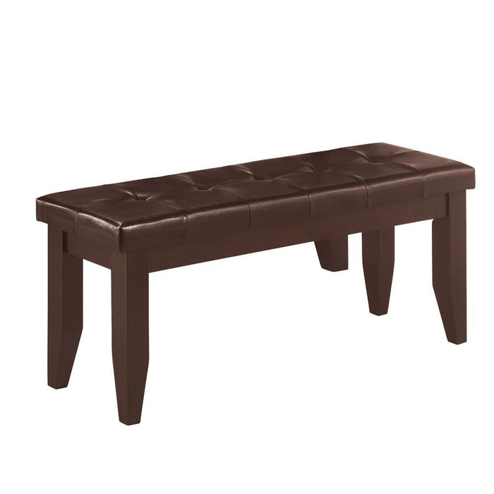 Dalila Tufted Upholstered Dining Bench Cappuccino and Black - Visions in Furniture (La Mirada, CA)