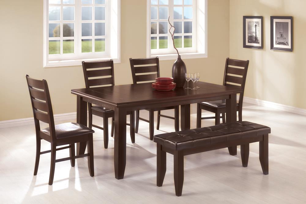 Dalila Tufted Upholstered Dining Bench Cappuccino and Black - Visions in Furniture (La Mirada, CA)