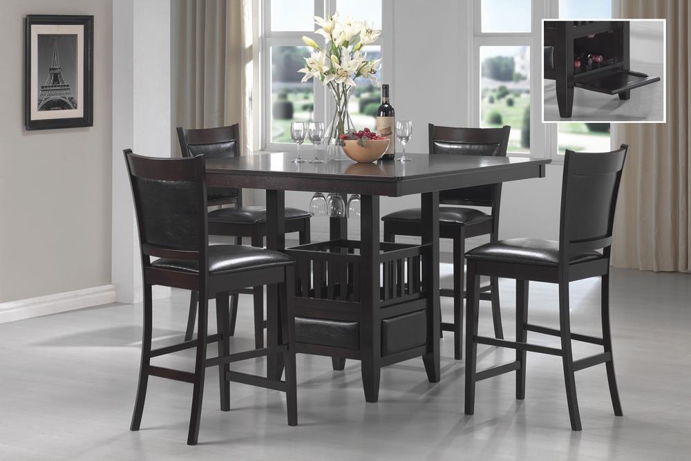 Jaden Square Counter Height Table with Storage Espresso - Visions in Furniture (La Mirada, CA)