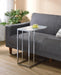 Stella Glass Top Accent Table Chrome and White - Visions in Furniture (La Mirada, CA)