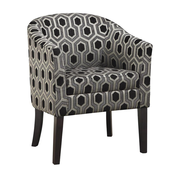Jansen Hexagon Patterned Accent Chair Grey and Black - Visions in Furniture (La Mirada, CA)