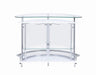 Amarillo 2-tier Bar Unit White and Chrome - Visions in Furniture (La Mirada, CA)