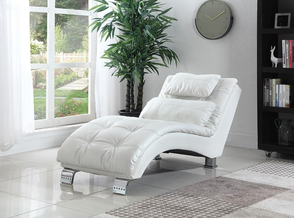 Dilleston Upholstered Chaise White - Visions in Furniture (La Mirada, CA)