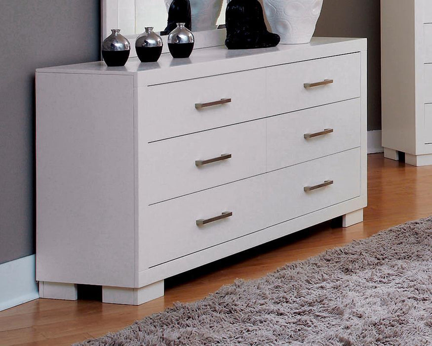 Jessica 6-drawer Dresser White - Visions in Furniture (La Mirada, CA)