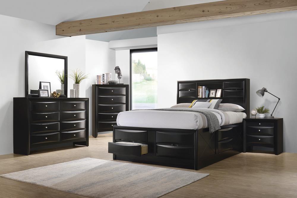 Briana Queen Platform Storage Bed Black - Visions in Furniture (La Mirada, CA)