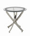 Brooke Glass Top End Table Chrome and Black - Visions in Furniture (La Mirada, CA)