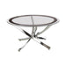 Brooke Glass Top Coffee Table Chrome and Black - Visions in Furniture (La Mirada, CA)