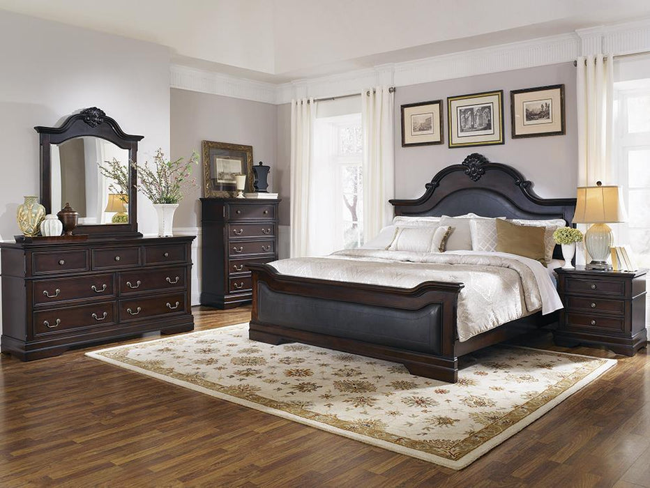 Cambridge Queen Panel Bed Cappuccino and Brown - Visions in Furniture (La Mirada, CA)