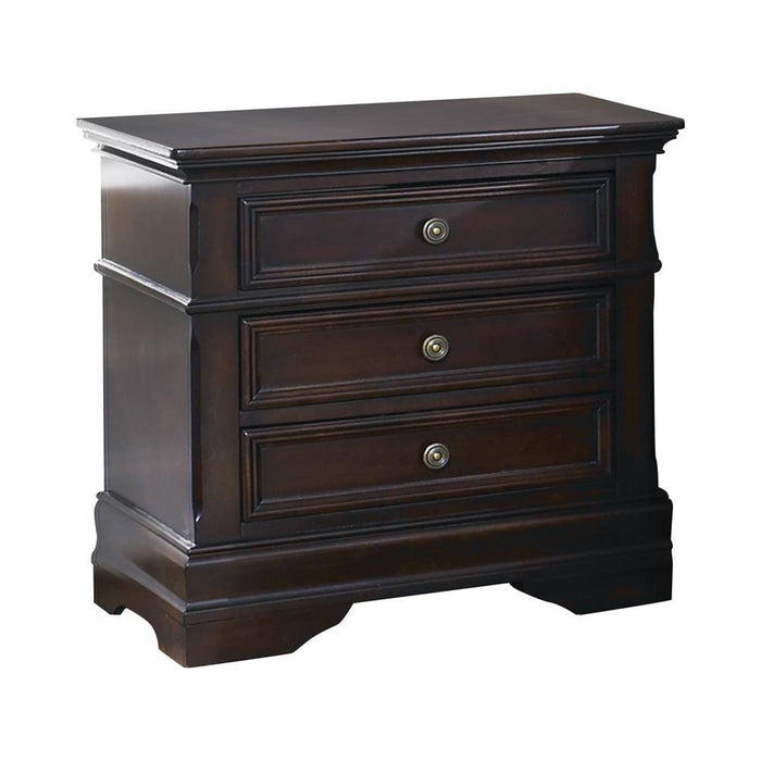 Cambridge 3-drawer Rectangular Nightstand Cappuccino - Visions in Furniture (La Mirada, CA)
