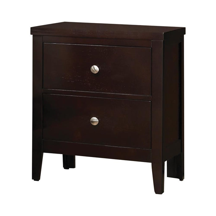 Carlton 2-drawer Rectangular Nightstand Cappuccino - Visions in Furniture (La Mirada, CA)