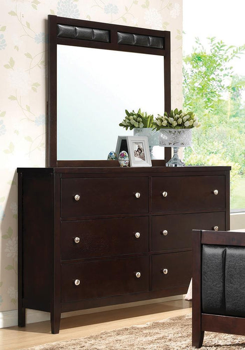 Carlton 6-drawer Rectangular Dresser Cappuccino - Visions in Furniture (La Mirada, CA)
