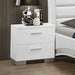 Felicity 2-drawer Nightstand Glossy White - Visions in Furniture (La Mirada, CA)